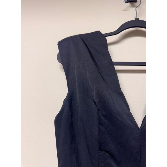 TRACY REESE Scalloped Neckline Double V Sleeveless Dress, Black, Sz 6 - Picture 2 of 13